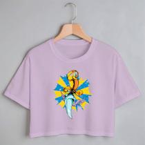 Blusa Blusinha Camiseta Cropped TShirt Feminina Algodão Tecido Premium Estampa Digital Adaga Circulo Colorido Blusa Blusinha Camiseta Cropped TShirt Feminina Algodão Tecido Premium Estampa Digital Adaga Circulo Colorido