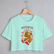 Blusa Blusinha Camiseta Cropped TShirt Feminina Algodão Tecido Premium Estampa Digital Basquete Enterrada