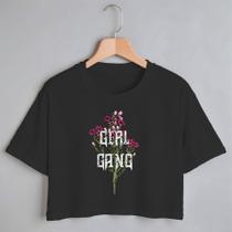 Blusa Blusinha Camiseta Cropped TShirt Feminina Algodão Tecido Premium Estampa Digital Buque de Flores