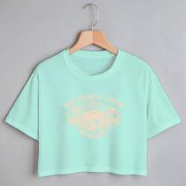 Blusa Blusinha Camiseta Cropped TShirt Feminina Algodão Tecido Premium Estampa Digital Caveira Fantasma Blusa Blusinha Camiseta Cropped TShirt Feminina Algodão Tecido Premium Estampa Digital Caveira Fantasma
