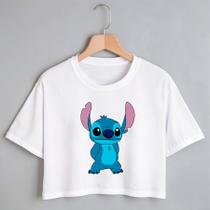 Blusa Blusinha Camiseta Cropped TShirt Feminina Algodão Tecido Premium Estampa Digital Coala Azul Fofo Timido