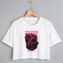 Blusa Blusinha Camiseta Cropped TShirt Feminina Algodão Tecido Premium Estampa Digital Lutadora Ninja Blusa Blusinha Camiseta Cropped TShirt Feminina Algodão Tecido Premium Estampa Digital Lutadora Ninja