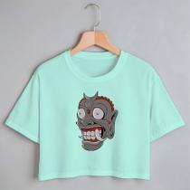 Blusa Blusinha Camiseta Cropped TShirt Feminina Algodão Tecido Premium Estampa Digital Máscara Oni Monstro Shrunken Blusa Blusinha Camiseta Cropped TShirt Feminina Algodão Tecido Premium Estampa Digital Máscara Oni Monstro Shrunken