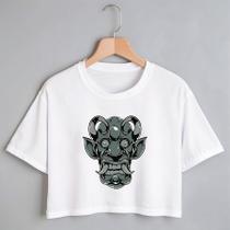 Blusa Blusinha Camiseta Cropped TShirt Feminina Algodão Tecido Premium Estampa Digital Máscara Ugly Troll