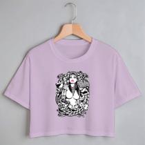 Blusa Blusinha Camiseta Cropped TShirt Feminina Algodão Tecido Premium Estampa Digital Mulher Gang