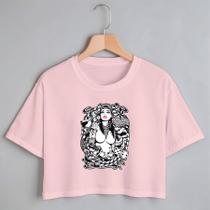 Blusa Blusinha Camiseta Cropped TShirt Feminina Algodão Tecido Premium Estampa Digital Mulher Gang