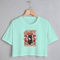 Blusa Blusinha Camiseta Cropped TShirt Feminina Algodão Tecido Premium Estampa Digital Mulher Malvada