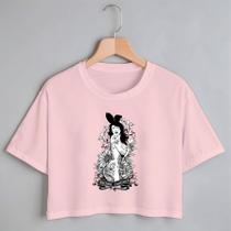 Blusa Blusinha Camiseta Cropped TShirt Feminina Algodão Tecido Premium Estampa Digital Mulher Play