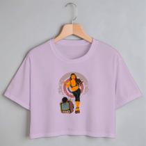Blusa Blusinha Camiseta Cropped TShirt Feminina Algodão Tecido Premium Estampa Digital Mulher Quebrando Tv - El exquema