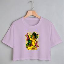 Blusa Blusinha Camiseta Cropped TShirt Feminina Algodão Tecido Premium Estampa Digital Mulher Skatista