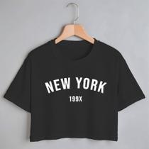 Blusa Blusinha Camiseta Cropped TShirt Feminina Algodão Tecido Premium Estampa Digital N Y 199x