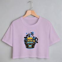 Blusa Blusinha Camiseta Cropped TShirt Feminina Algodão Tecido Premium Estampa Digital Som Hit Dj Musica