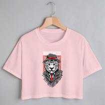 Blusa Blusinha Camiseta Cropped TShirt Feminina Algodão Tecido Premium Estampa Digital Tigre Mau Blusa Blusinha Camiseta Cropped TShirt Feminina Algodão Tecido Premium Estampa Digital Tigre Mau