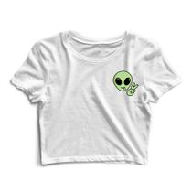 Blusa Blusinha Cropped Tshirt Camiseta Feminina Alien Yeah