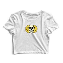 Blusa Blusinha Cropped Tshirt Camiseta Feminina Carveira Smile
