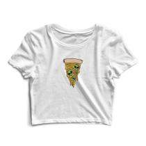 Blusa Blusinha Cropped Tshirt Camiseta Feminina Pizza Alien