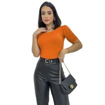 Blusa Blusinha Feminina Manga Curta Princesa Basica Canelada