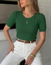 Blusa Blusinha Feminina Manga Curta Princesa Basica Canelada