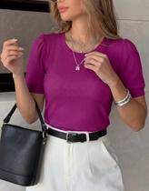 Blusa Blusinha Feminina Manga Curta Princesa Basica Canelada