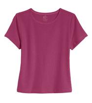 Blusa Blusinha Feminina T Shirt Canelada Manga Curta Basica