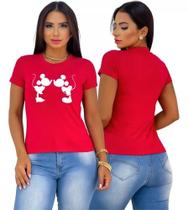 Blusa Blusinha Feminina T Shirt Minnie Mikey Mous Blusa Blusinha Feminina T Shirt Minnie Mikey Mous