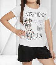 Blusa Blusinha Infantil C/ Estampa Cachorro Nº 4 Ao 10