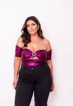 Blusa Body Plus Size Ombro a Ombro