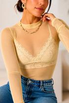 Blusa Body Tule Feminina Transparente fina segunda pele moda Blusa Body Tule Feminina Transparente fina segunda pele moda