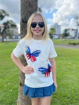 Blusa Borboletas Lantejoula Animê