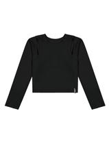 Blusa Boxy em Ribana Glow Preto Dway Blusa Boxy em Ribana Glow Preto Dway