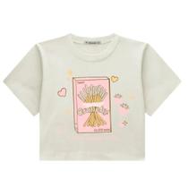Blusa boxy Juvenil Menina Lilimoon Off White