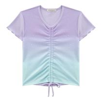 Blusa Boxy Lilás e Verde Blusa Boxy Lilás e Verde