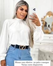 Blusa branca com elástico Blusa branca com elástico