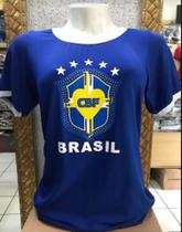 Blusa Brasil Copa em Viscose com Elastano Feminina Personalizada em Pedraria - VB Girls
