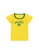 Blusa Brasil Infantil Menina Amarelo Look Escalado para a Vitória Copa Do Mundo Blusa Brasil Infantil Menina Amarelo Look Escalado para a Vitória Copa Do Mundo