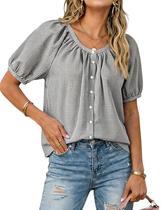 Blusa bronzeadora de verão xadrez com botões e manga curta feminina Blusa bronzeadora de verão xadrez com botões e manga curta feminina