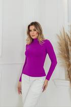 Blusa Cacharrel Feminina Gola Alta de Manga Longa Varias Cores