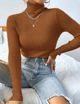 Blusa Cacharrel Feminina Lã Trico Tricot Gola Alta