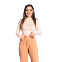Blusa Cacharrel Manga Longa Segunda Pele Malha
