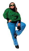 Blusa Cacharrel Tricot Plus Size Frio Animal Inverno Grande Blusa Cacharrel Tricot Plus Size Frio Animal Inverno Grande