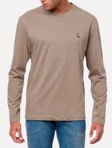 Blusa Calvin Klein Jeans Masculina Manga Longa New Logo Re Issue Cáqui Médio