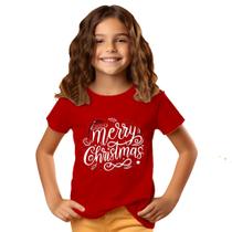 Blusa Camisa Camiseta Infantil Natal Papai Noel Luzes Festa Confraternização Merry 10