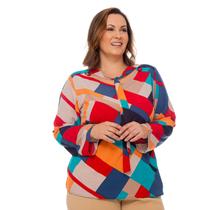 Blusa Camisa Feminina Plus Size Comprida Elegante Inverno