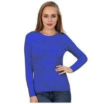 Blusa Camisa Feminina Segunda Pele Manga Longa Peluciada do P ao GG