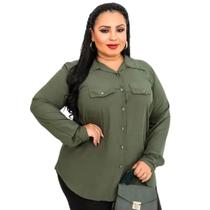 Blusa Camisa Feminina Social Casual Manga Plus Size G1 G2 G3