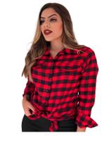 Blusa Camisa Feminina Xadrez Flanelado