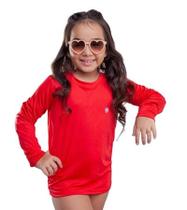 Blusa camisa Infantil com Proteção UV Tamanho M Cor Vermelha Blusa camisa Infantil com Proteção UV Tamanho M Cor Vermelha