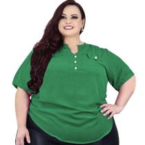 Blusa Camisa Social Feminina Plus Size Botão E Lacinho Festa Luxo Tecido Duna Premium Não Amassa 48 ao 58