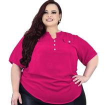 Blusa Camisa Social Feminina Plus Size Botão E Lacinho Festa Luxo Tecido Duna Premium Não Amassa 48 ao 58 Blusa Camisa Social Feminina Plus Size Botão E Lacinho Festa Luxo Tecido Duna Premium Não Amassa 48 ao 58