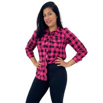 Blusa Camisa Xadrez Feminina Manga Longa Festa Junina